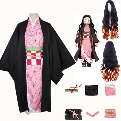 Anime Demon Slayer Brother and Sister Kamado Nezuko Halloween Cosplay Anime Costume Wig