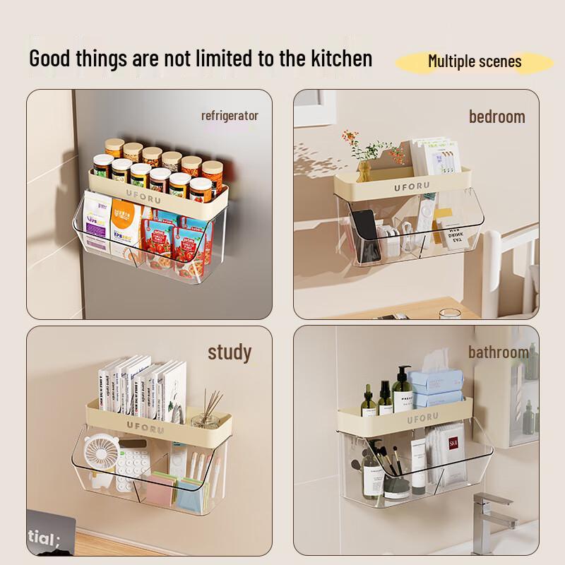 Wall-Mounted Kitchen Storage Box with Seasoning Jar