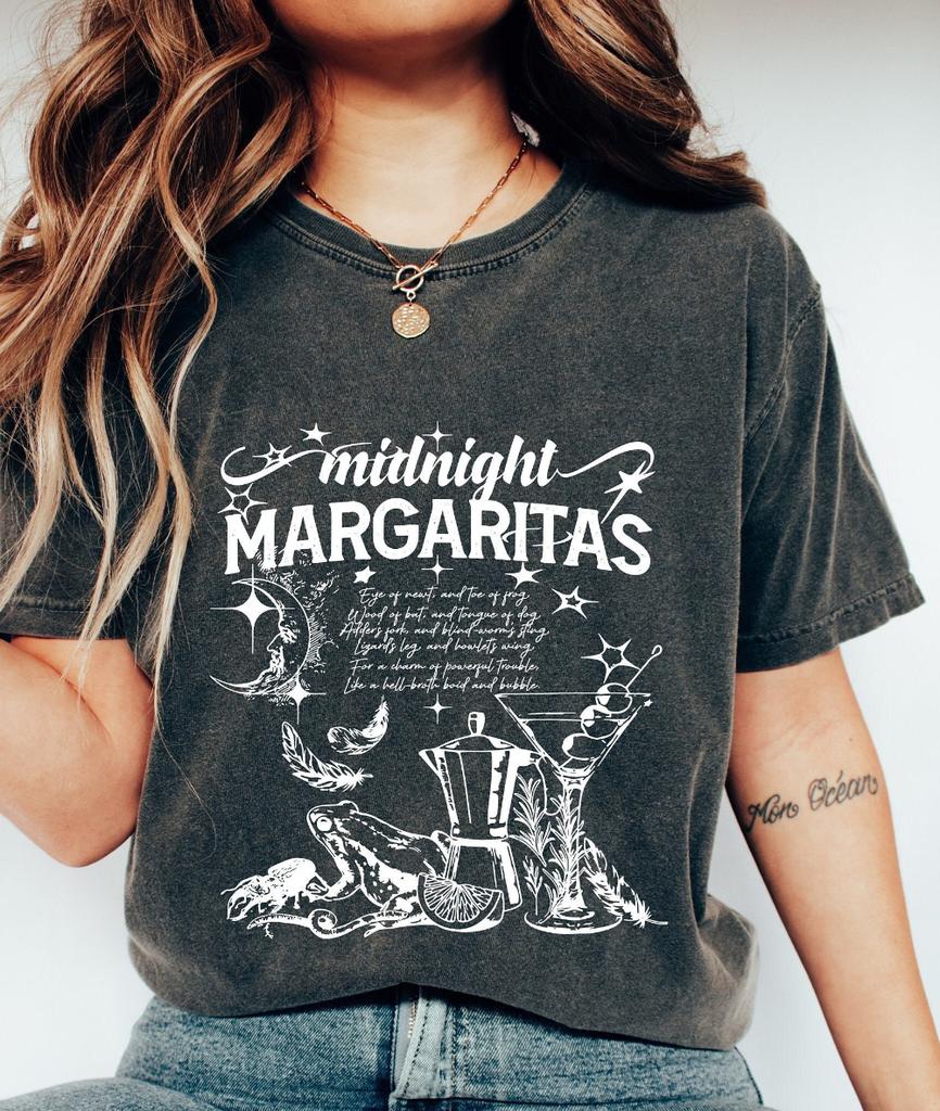 Mitternachts-Margarita-Shirt Tequila-Shirt Hexen-Shirt Hexen-Shirt Mitternachts-Margarita Gruseliges Shirt Halloween-Shirt