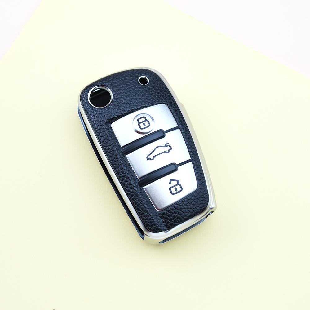 

TPU Auto Fob Shell Protector Holder Keyless Car Flip Key Case Cover for A3 A4 B6 B7 B8 A6 C5 C6 RS3 S1 S3 Q3 Q5 Q7 TT срібний