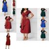 Elegant Plus Size Summer Vogue Sexy Asymmetric Hem V Neck Mini Dress For Parties