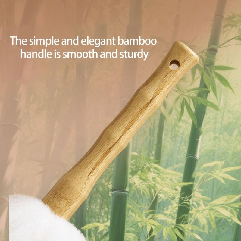 Home Cleaning Duster With Bamboos Handle Thickened Wool For Dust Removal On Electronics Furniture And Hard To Reach Area