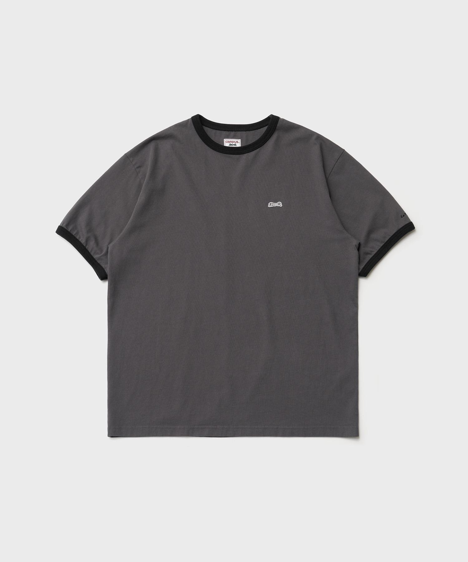 Le Tigre Classic Ringer T-Shirt (Charcoal) Charcoal/M
