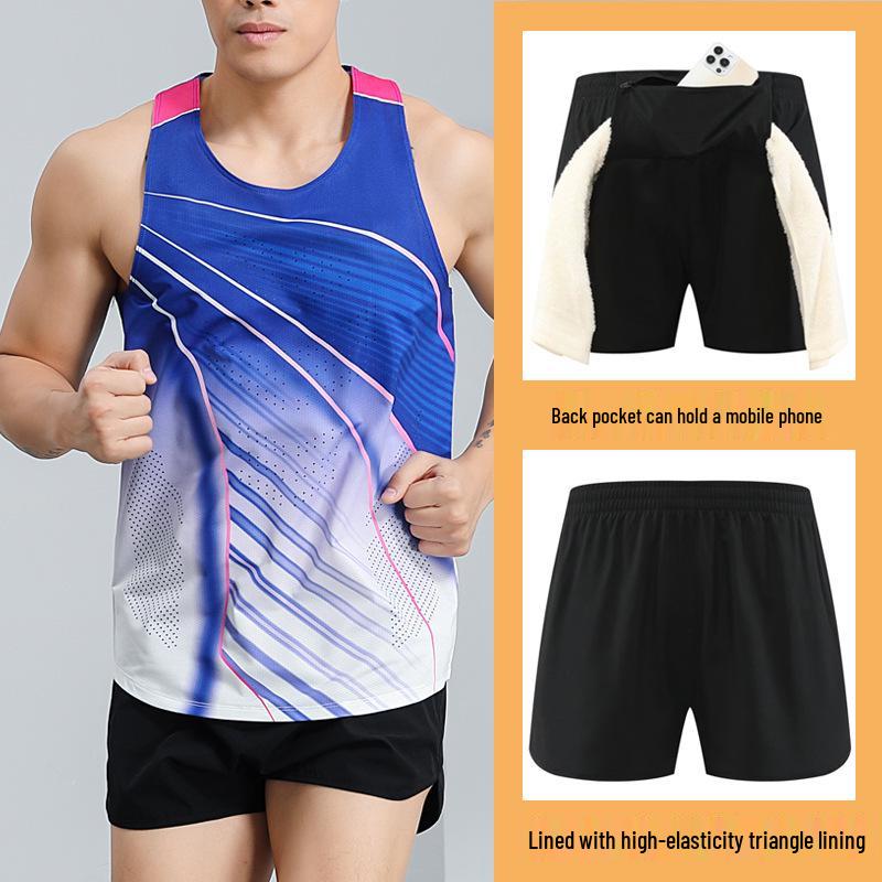 Unisex Quick-Dry Track & Field Running Vest Set for Marathon, PE Tests, Competitions & Training