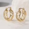 Concise Golden Plated Hollowed Hoop Earring for Women Exquisite Punk Style Party Banquet Jewelry Accessories Crafts Gift
