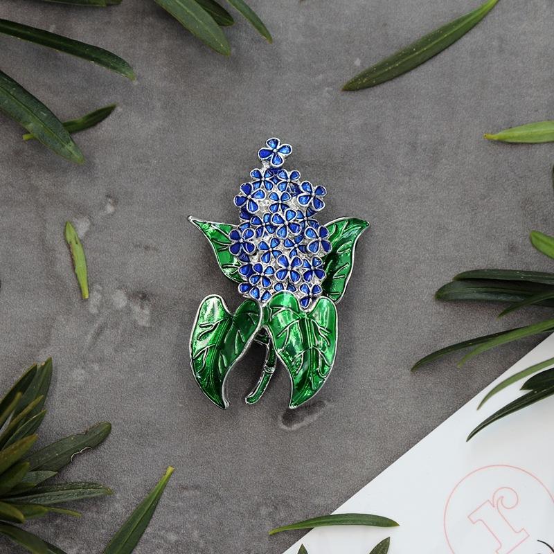 

Сиреневая корзина с цветами Чанчунь, ретро, нишевая брошь с растением, эмалевая цветочная булавка, женская высококлассная темпераментная корсажная брошь, аксессуары