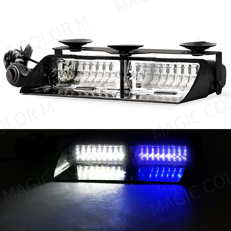 16 LED Strobe Signal Notfall Windschutzscheibe Warnleuchte Rot Blau Gelb Bernstein Weiß Grün Auto Auto Zubehör