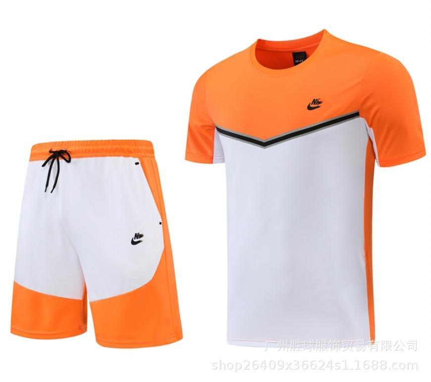 Nk Tuta da Allenamento Pantaloncini a Maniche Corte Casual, Maglia da Calcio, Maglia di Classe, Maglia Sportiva Fitness da Corsa per il Commercio Estero