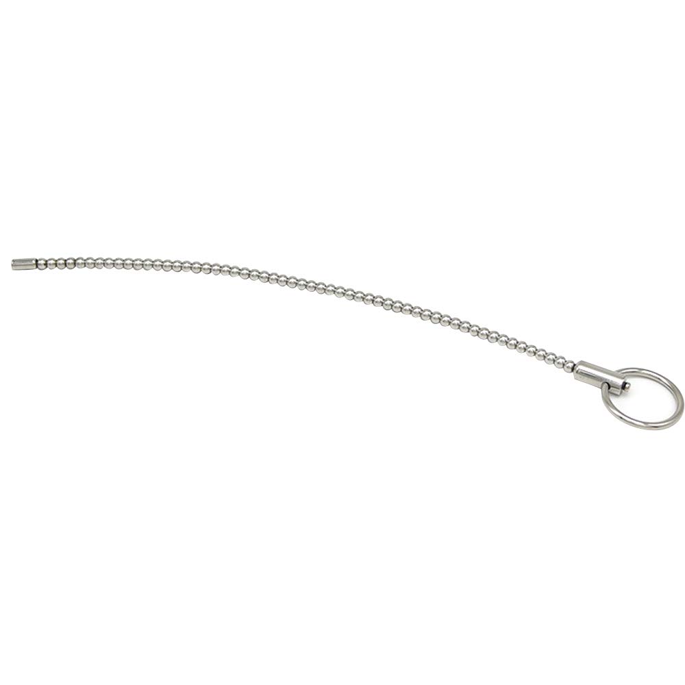 Tibemi Uretralplugg Uretral Bougie Penisplugg med Ring Uretral Dilatator Kukplugg Rustfritt Stål Ekstra Lang Uretral Masturbasjonsbougie Metall