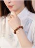 Men's Sandalwood Bracelet - Wenwan Buddhist 108 Barrel Beads Rosary with Milky Fragrance, Retro Design, Sink-Grade Quality.