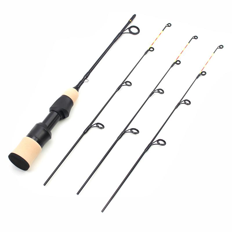 

55см Набор рыболовной катушки Удилище Снасти Углеродное удилище Удилище для зимней рыбалки 2 вершинки Удилище Зимнее удилище для подледной рыбалки чёрный