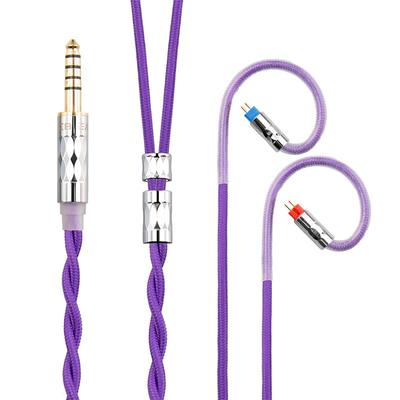 Yinyoo KBEAR ST5 4N Pure Silver 4N Copper Replacement Cable for To Earphones To + Oxygen-Free 2-Core Earphones, 0.78mm 2-Pin 4.4mm (Purple, 2-Pin