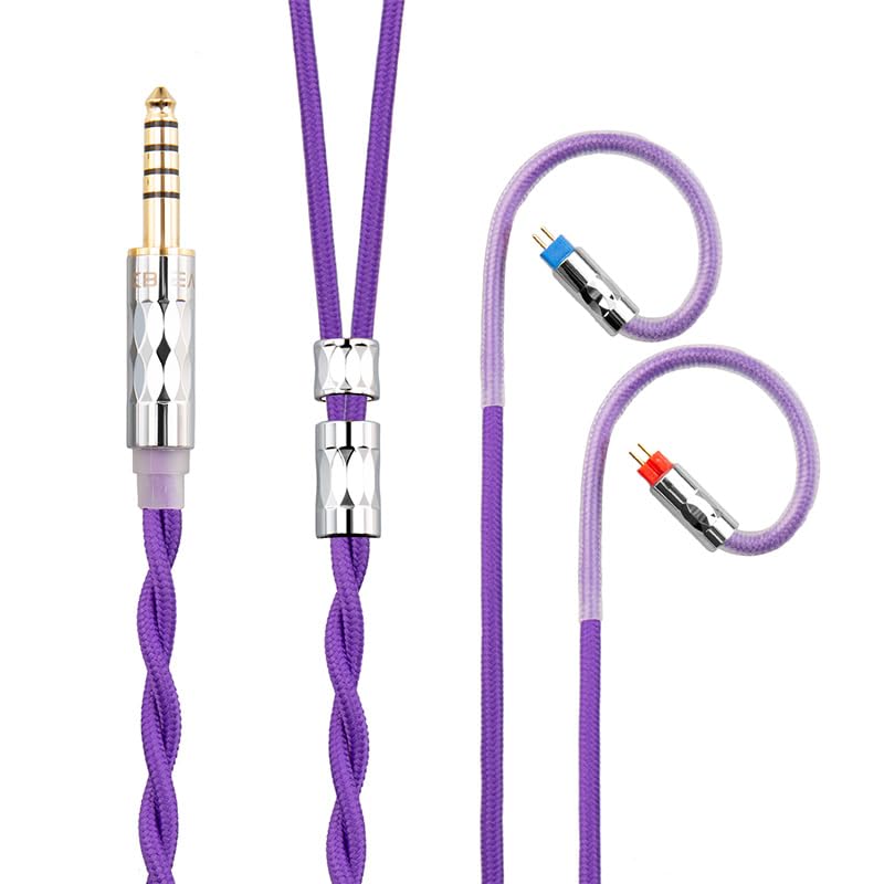 

Yinyoo KBEAR ST5 4N Pure Silver 4N Copper Replacement Cable for to Earphones to + Oxygen-Free 2-Core Earphones, 0.78mm 2-Pin 4.4mm (Purple, 2-Pin фиолетовый