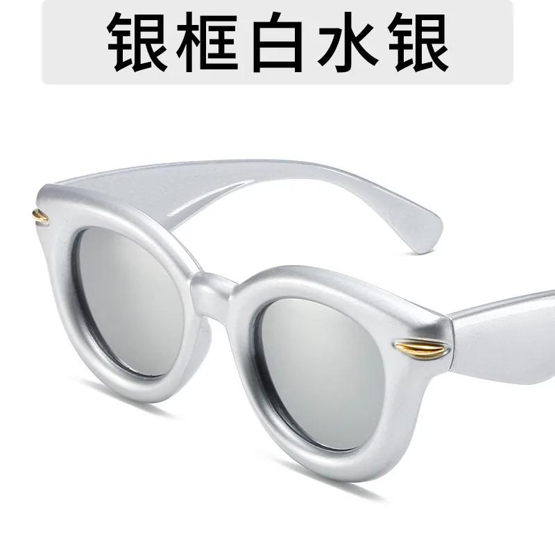 New Y2k Sports Punk Sunglasses Outdoor Sun Glasses Cute Oval Shades Chunky Round Frame Inflated Sunglasses For Women Men