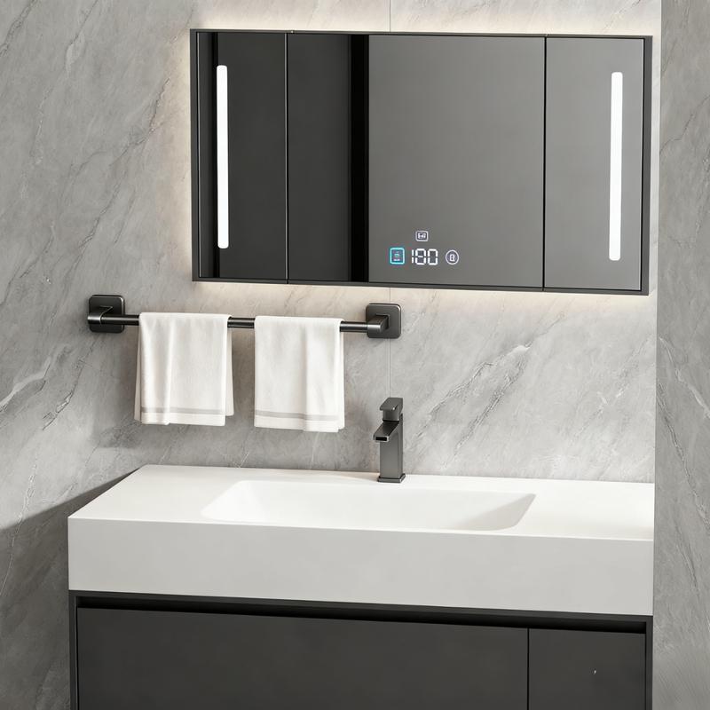 Space Aluminum Punch-Free Bathroom Towel Rack