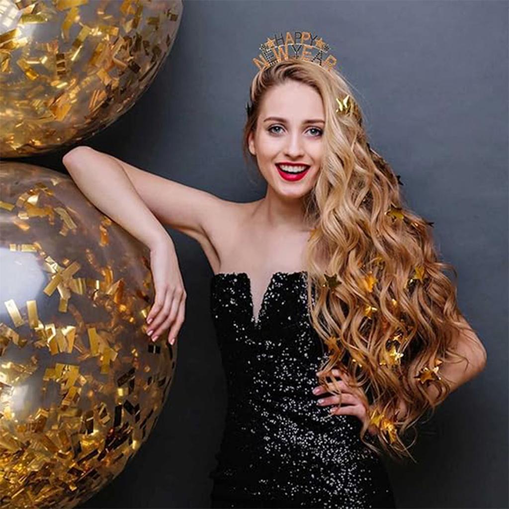 2025 Šťastný nový rok Veselé Vánoce Čelenka s diamantovým nápisem Všechno nejlepší k narozeninám Party Oblečení Vlasové doplňky pro ženy dívky