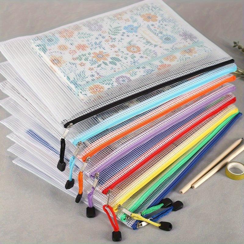 16pcs Clear Mesh Zipper Storage Bags- School, Travel, Home Organization, Zipper Pouch Bags, School Supplies, Travel Essentials