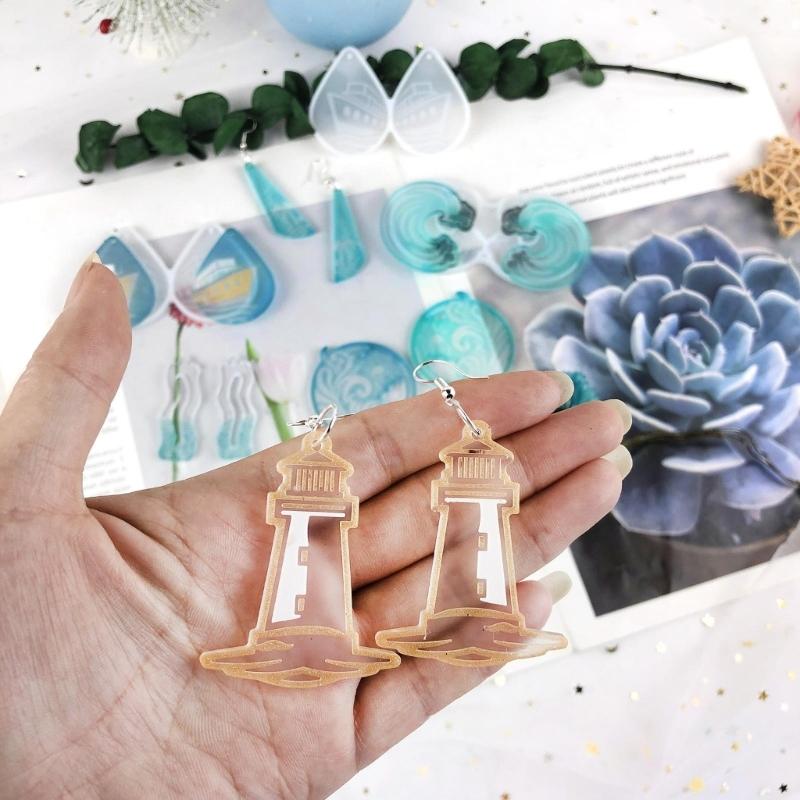 8Pcs Multiple Styles Earrings Silicone Mold Suitable for Epoxy Resin Diy Crafts Ornament Pendant Keychain Jewelry Making