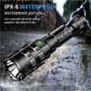 Tactical Flashlight Aluminum Alloy Anti-Rust Light Waterproof Torch USB Charging Fixed Focal Length Switch