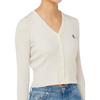 Calvin Klein Jean Jacquard Lettre Col en V Manches Longues Tricot Top Femme tops Blanc cassé J224287