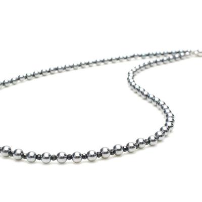 Terahertz Black Spinel Necklace 4mm Tested by Public Terahertz Ore Power Stone Natural Stone Ultra Far Infrared Rays Health Circumference [OVER-9]