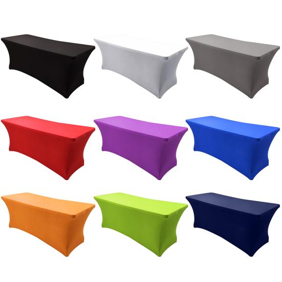 Table Cover Solid Color Stretchable Polyester Banquet Events Desk Cloth for Wedding