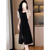 Summer Temperament Improved Cheongsam New Dress Chinese Slim Design Slim Splicing Small Black Dress