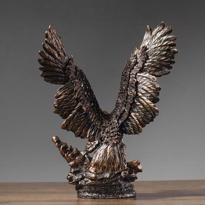 Antike Bronze Lebensechte Adler Skulptur Harz Tier Statue Heimdeko Handwerk Ornamente für Schlafzimmer und Wohnzimmer