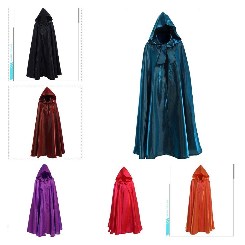 Cloak Halloween Hooded Adult Kids Robe Cape Party Vampire Cosplay Unisex Costume