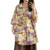 Floral Printed Colorful Female's Suit Collar Shirt Summer Loose Casual Short Sleeved Shirts Vacation Style Chic Blouses
