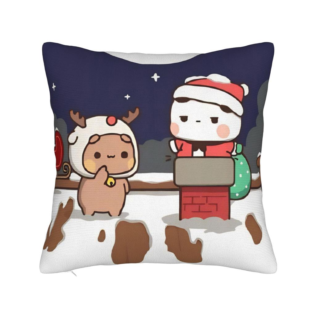 Bubu and Dudu Pillowcase Doublesided Printing Cushion Cover Decorations Merry Christmas Pillow Case Cover Seat Zippered