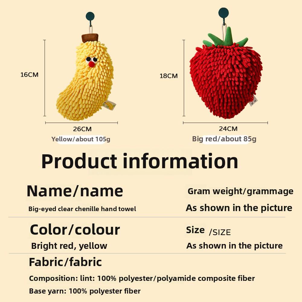 Chenille Hand Towels Kitchen Bathroom Hand Towel Ball with Hanging Loops Quick Dry Soft Absorbent Microfiber Towels