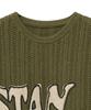 STANDARDERROR 87-Stan190 Country Oversized Color Block Lettering Knit Khaki