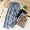 2026 New Spring and Autumn Solid Color Men's Sleeper Pants 100% Pure Cotton Gauze Simple Pants for Home Loose Leisure Home Pants