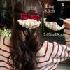 1PC Korean Wave sweet and fashionable spring hairpin, designed with exquisite lace and tassel, with a semi-tied ponytail shape, cute velvet hairpin