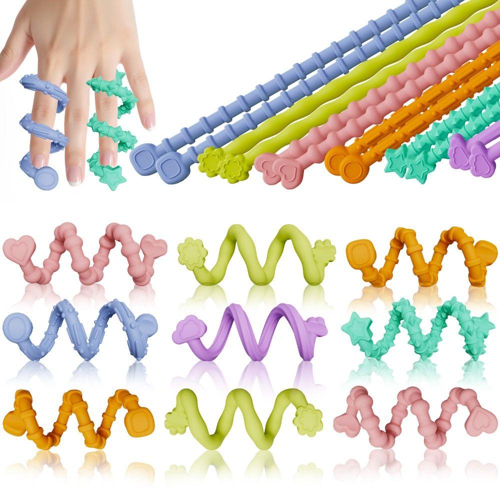6Pcs Pressure Relief Fingertip Sensory Ring Educational Flexible Fidget Sticks  Airplane