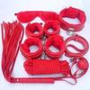 Bondage 7-Piece Set Restraint Handcuffs Sex Game Whip Gag Nipple Clamps Erotic Sex Accessories Sex Toys for Adults Couples