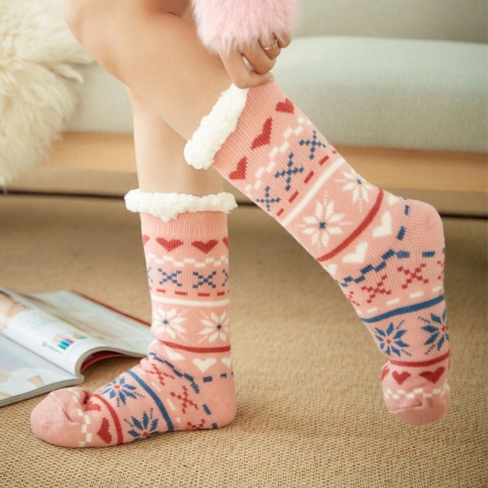 Anti Slip Short Sock Plush Slipper Sock Casual Thermal Socks  Christmas Gift