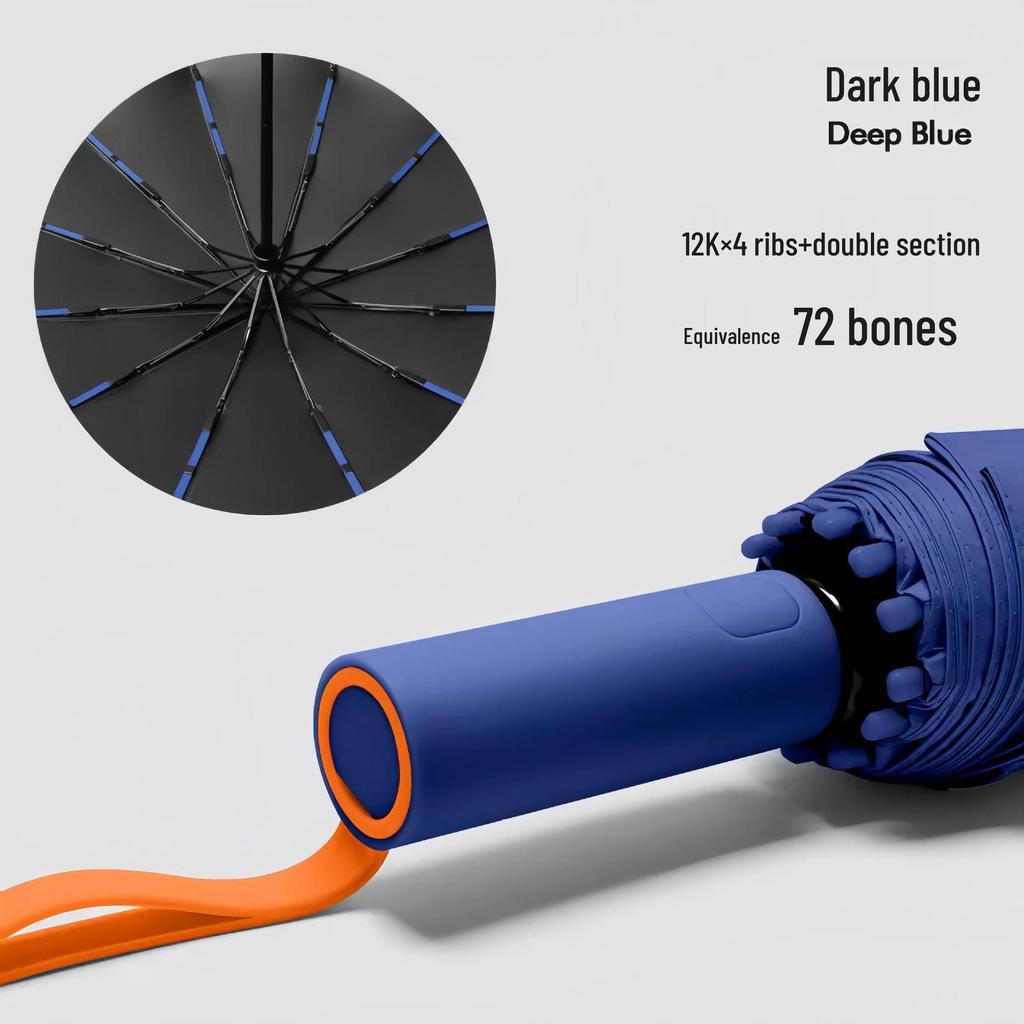 72-Rib Automatic Windproof UV Protection Umbrella: Extra Large, Foldable, Rain or Shine