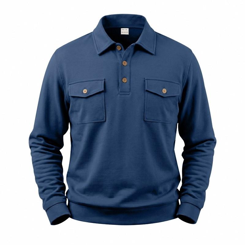 Polo Shirt For Men Polyester Long Sleeve Casual Fashion Urban Style For Spring Autumn