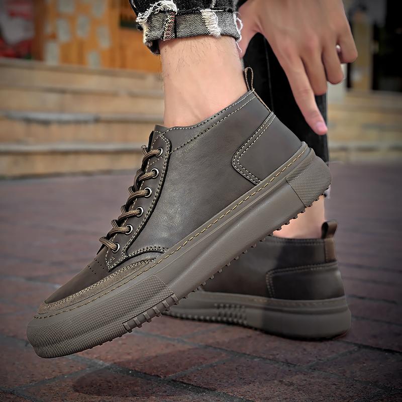 Genuine Leather Black Brown Men Flats Shoes Hand Sewing Men Oxfords Trendy Shoes Outdoor Fashion Men Flats