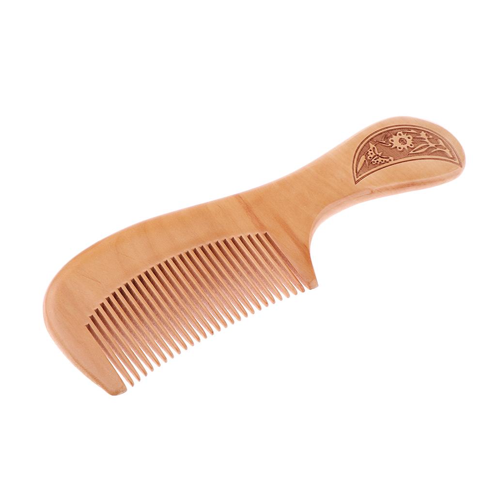 Handmade Mahogany Comb Anti Static Wooden Hair Brush Fine Tooth for Family and Travel
