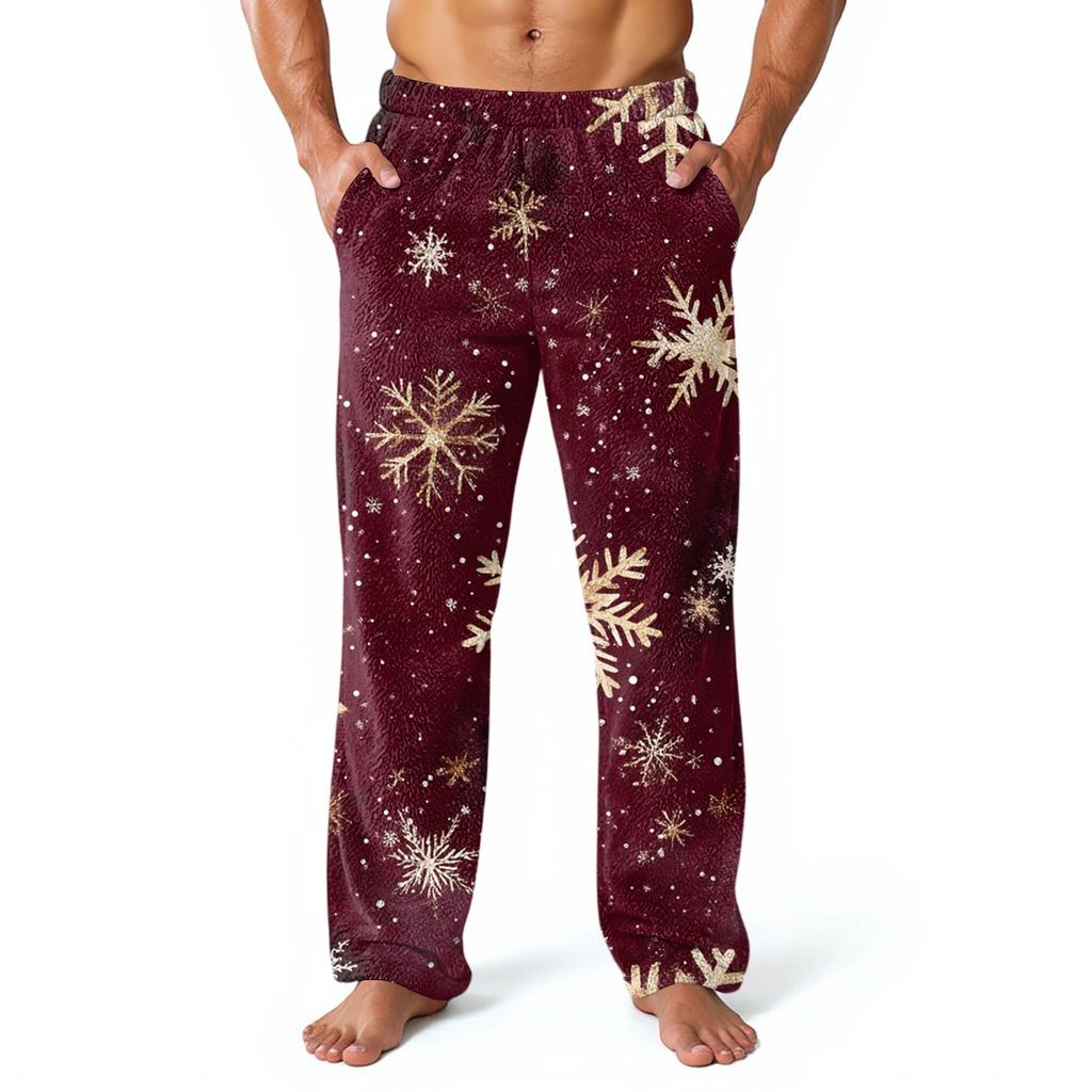 Men's Allover Printed Home Pants Sleeping Pajama Pants Long Pants Pajama Pants
