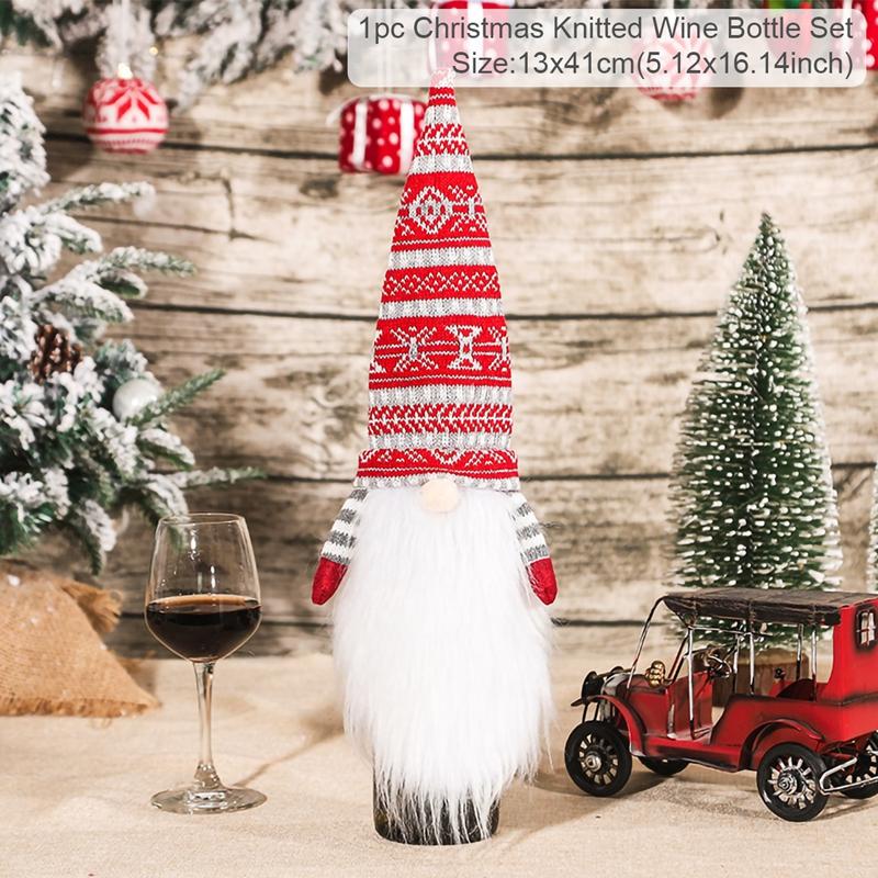 Christmas Wine Bottle Cover Merry Christmas Decorations For Home Christmas Ornament Xmas Table Decor New Year 2026 Navidad Gift