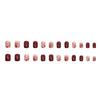 24 Pcs Atmospheric Manicure Rose Red Gold Foil Smudged Fake Nails Ice Transparent Jujube Red Wearing Nail