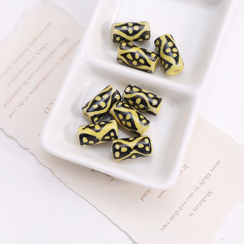 Retro Ethnic Hand-painted Ceramic Totem Beads: DIY Bracelet & Necklace Accessories