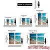 2pcs   2D FLAT PRINTING Curtains (Without Rod) AzureShoreline Chic Pattern Curtains Versatile Polyester Curtains Art Deco Festive