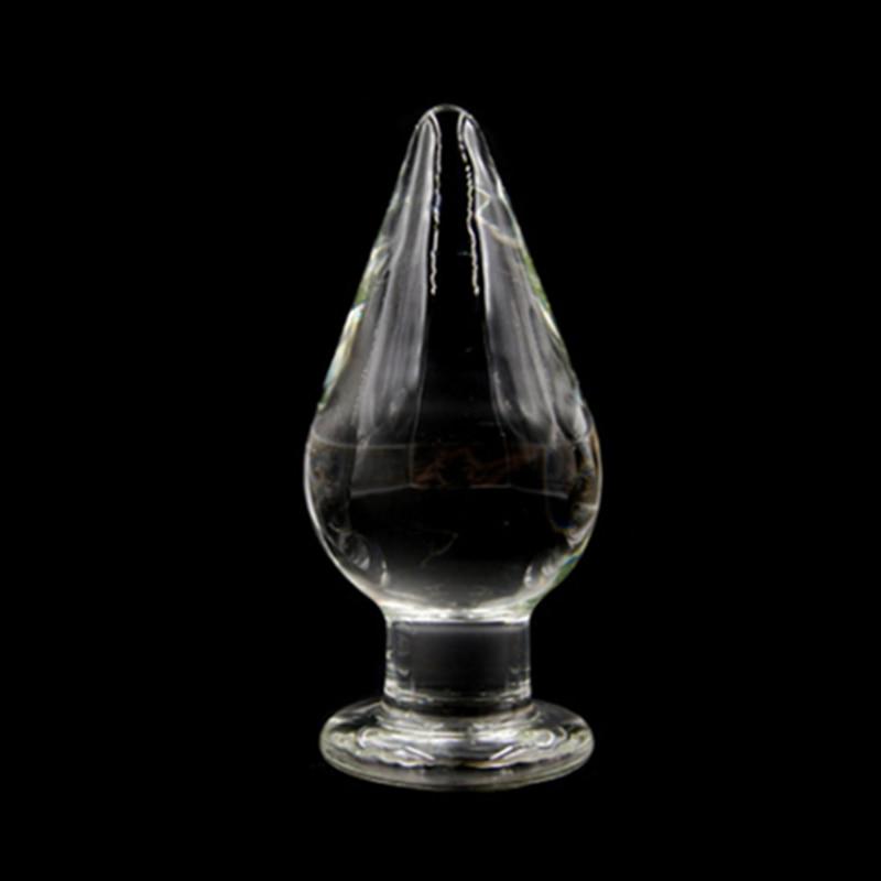 16 cm großer klarer Kristallglas-Buttplug Vaginalkugeln Erwachsene Masturbation Riesiges Analsexspielzeug für Frauen Männer Homosexuell