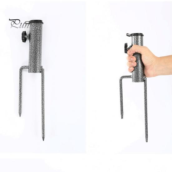 Patio Umbrella Holder Ground Stake Adjustable Heavy Duty Metal Outdoor Garden Beach Umbrella Parasol Flagpole Stand Base Umbrella Accessories