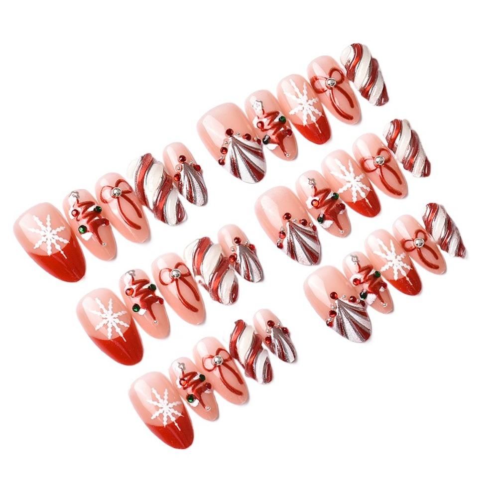 24/30PCS Pearl Bow Nail Decorations Horse Year Nail Art Jewelry New Year False Nails  Nail Art